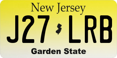 NJ license plate J27LRB