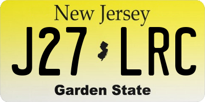 NJ license plate J27LRC