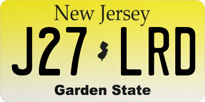 NJ license plate J27LRD