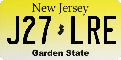 NJ license plate J27LRE