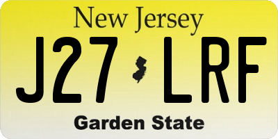NJ license plate J27LRF