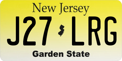 NJ license plate J27LRG