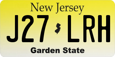 NJ license plate J27LRH