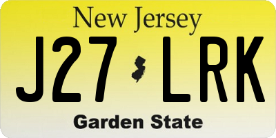 NJ license plate J27LRK