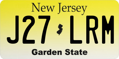 NJ license plate J27LRM