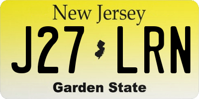 NJ license plate J27LRN