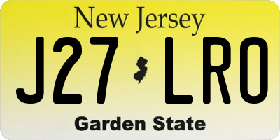 NJ license plate J27LRO