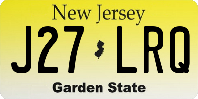 NJ license plate J27LRQ