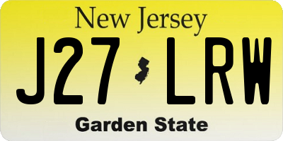 NJ license plate J27LRW