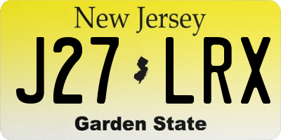 NJ license plate J27LRX