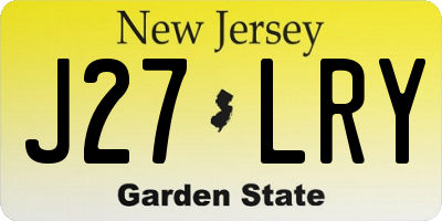 NJ license plate J27LRY