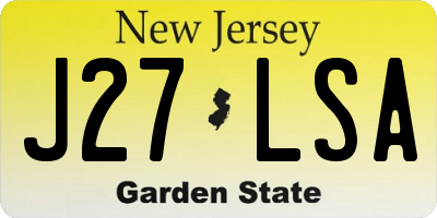 NJ license plate J27LSA
