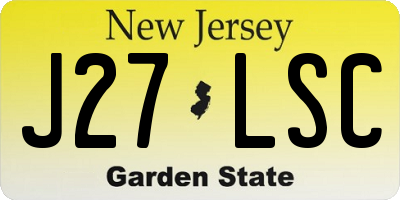 NJ license plate J27LSC