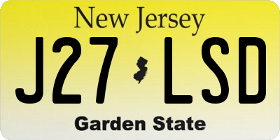 NJ license plate J27LSD