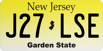 NJ license plate J27LSE