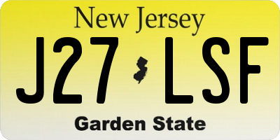 NJ license plate J27LSF
