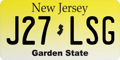 NJ license plate J27LSG