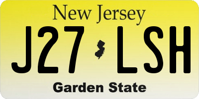 NJ license plate J27LSH