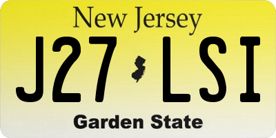 NJ license plate J27LSI