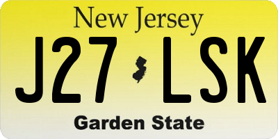 NJ license plate J27LSK