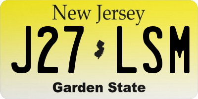 NJ license plate J27LSM