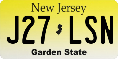 NJ license plate J27LSN