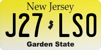 NJ license plate J27LSO