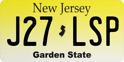 NJ license plate J27LSP