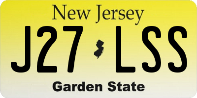 NJ license plate J27LSS