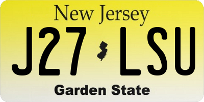 NJ license plate J27LSU