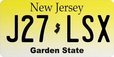 NJ license plate J27LSX