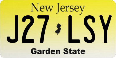 NJ license plate J27LSY