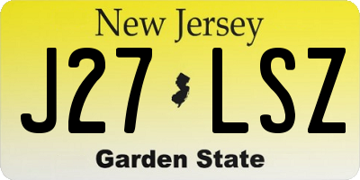 NJ license plate J27LSZ