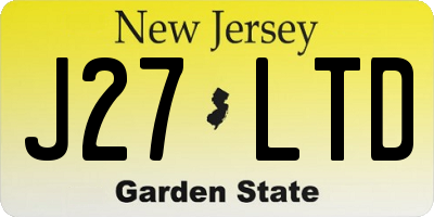 NJ license plate J27LTD