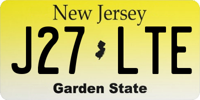 NJ license plate J27LTE