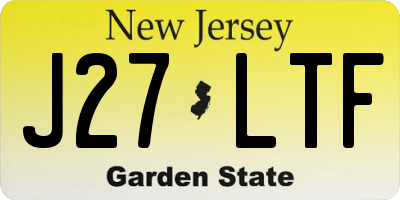 NJ license plate J27LTF