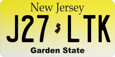 NJ license plate J27LTK
