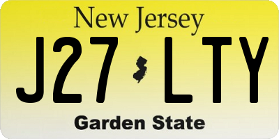 NJ license plate J27LTY
