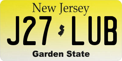 NJ license plate J27LUB