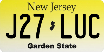 NJ license plate J27LUC