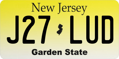 NJ license plate J27LUD