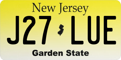 NJ license plate J27LUE