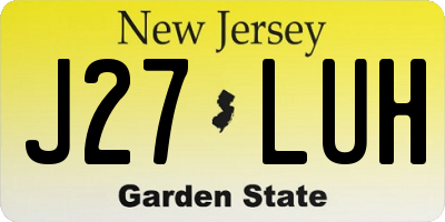 NJ license plate J27LUH