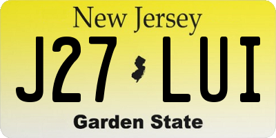 NJ license plate J27LUI
