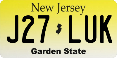 NJ license plate J27LUK
