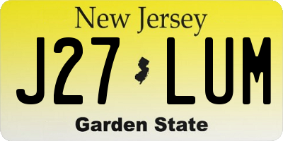 NJ license plate J27LUM