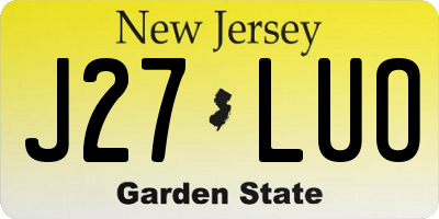 NJ license plate J27LUO