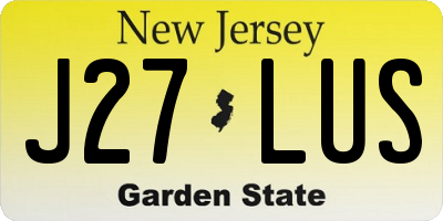 NJ license plate J27LUS