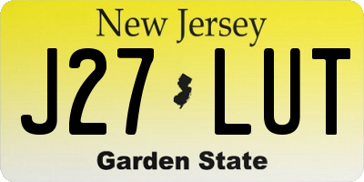 NJ license plate J27LUT