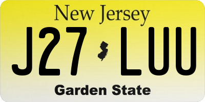 NJ license plate J27LUU